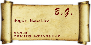 Bogár Gusztáv névjegykártya